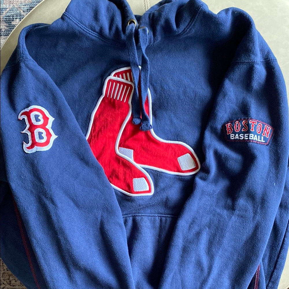 Blue Hoodie with Red Socks Logo - Picture 4 of 7